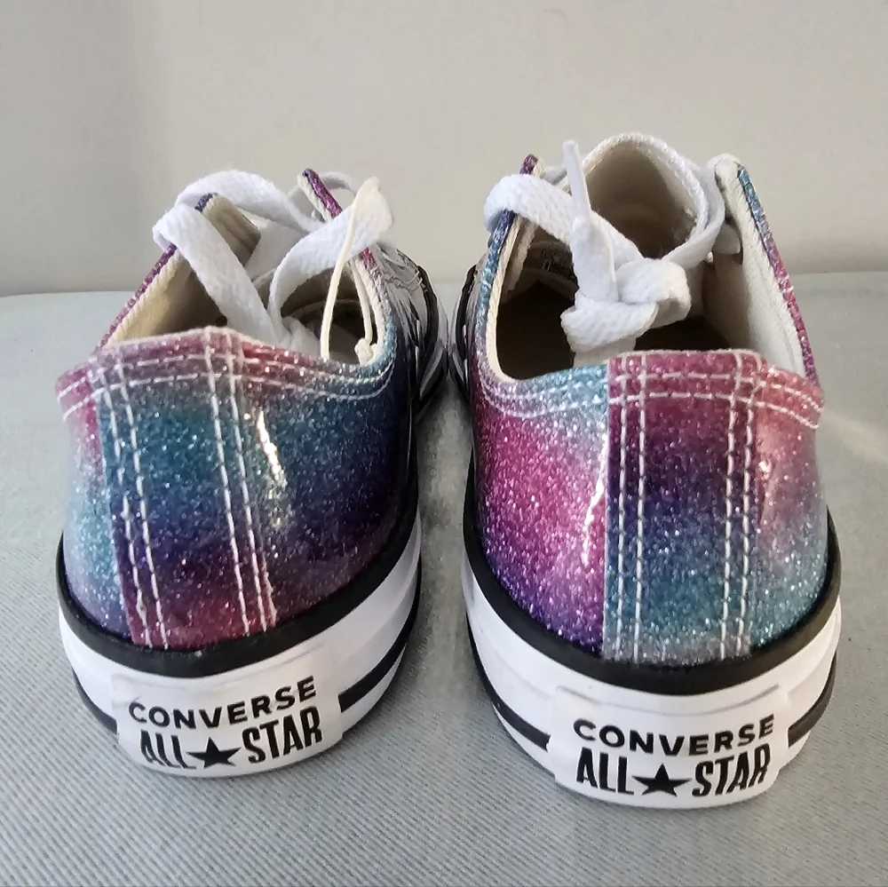 NWOB CONVERSE All Star Lo Glitter Drip Girls Sneakers, Shoes
